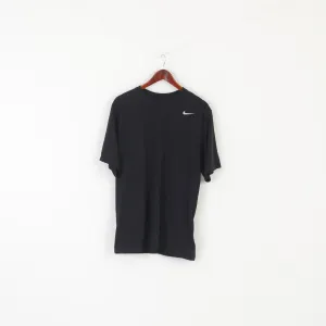 Nike Men L Shirt Blaco Cotton Blend Sportswear Vintage Crew Neck Classic Top