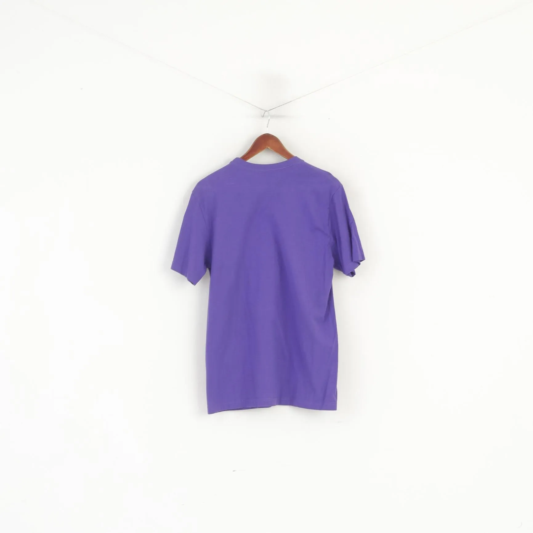 Nike Men L Shirt Purple Cotton Graphic Just Do It Standard Fit Sport Top