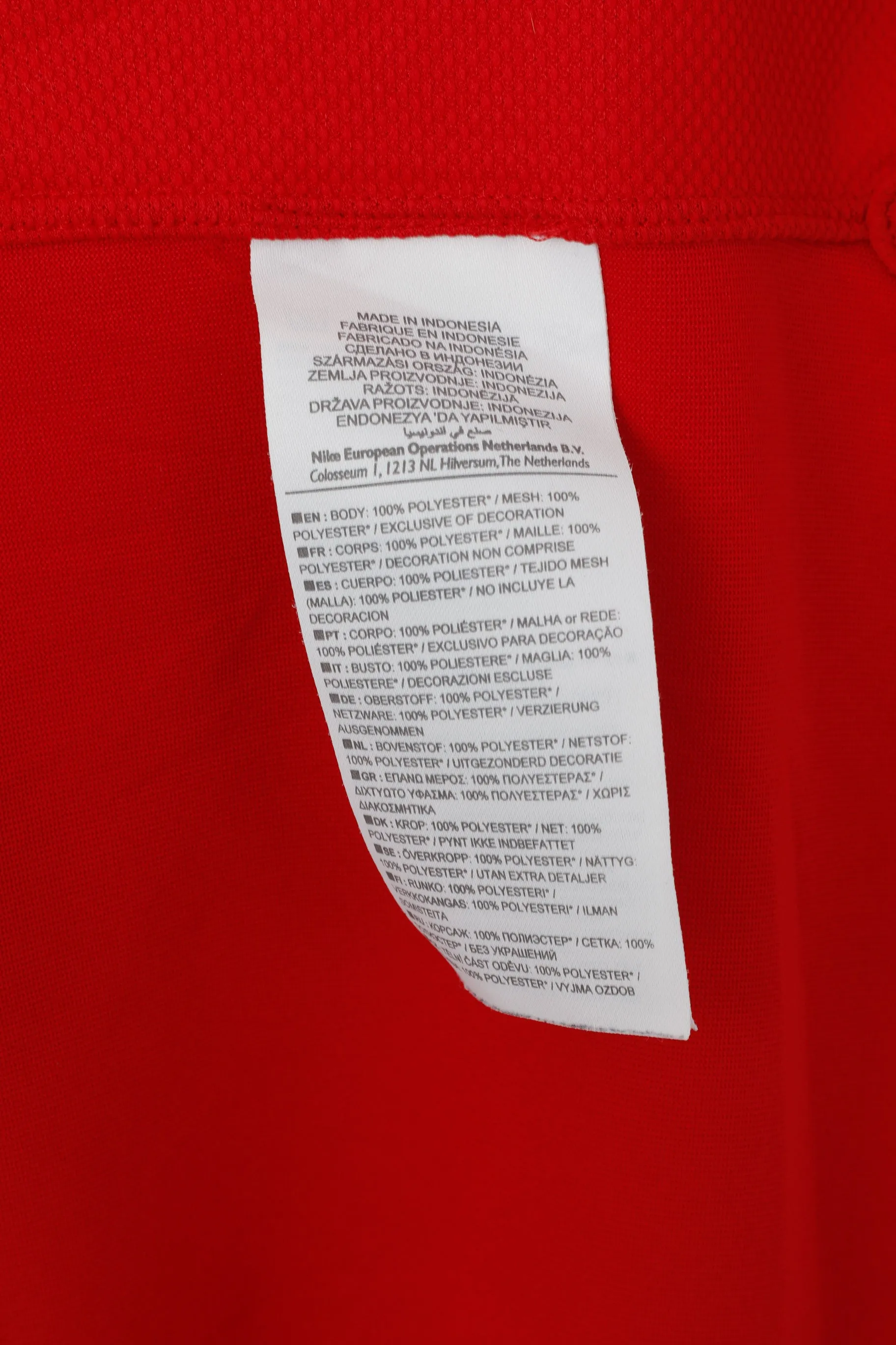 Nike Men L Shirt Red Manchester United Football Club MUFC Jersey Sport Top