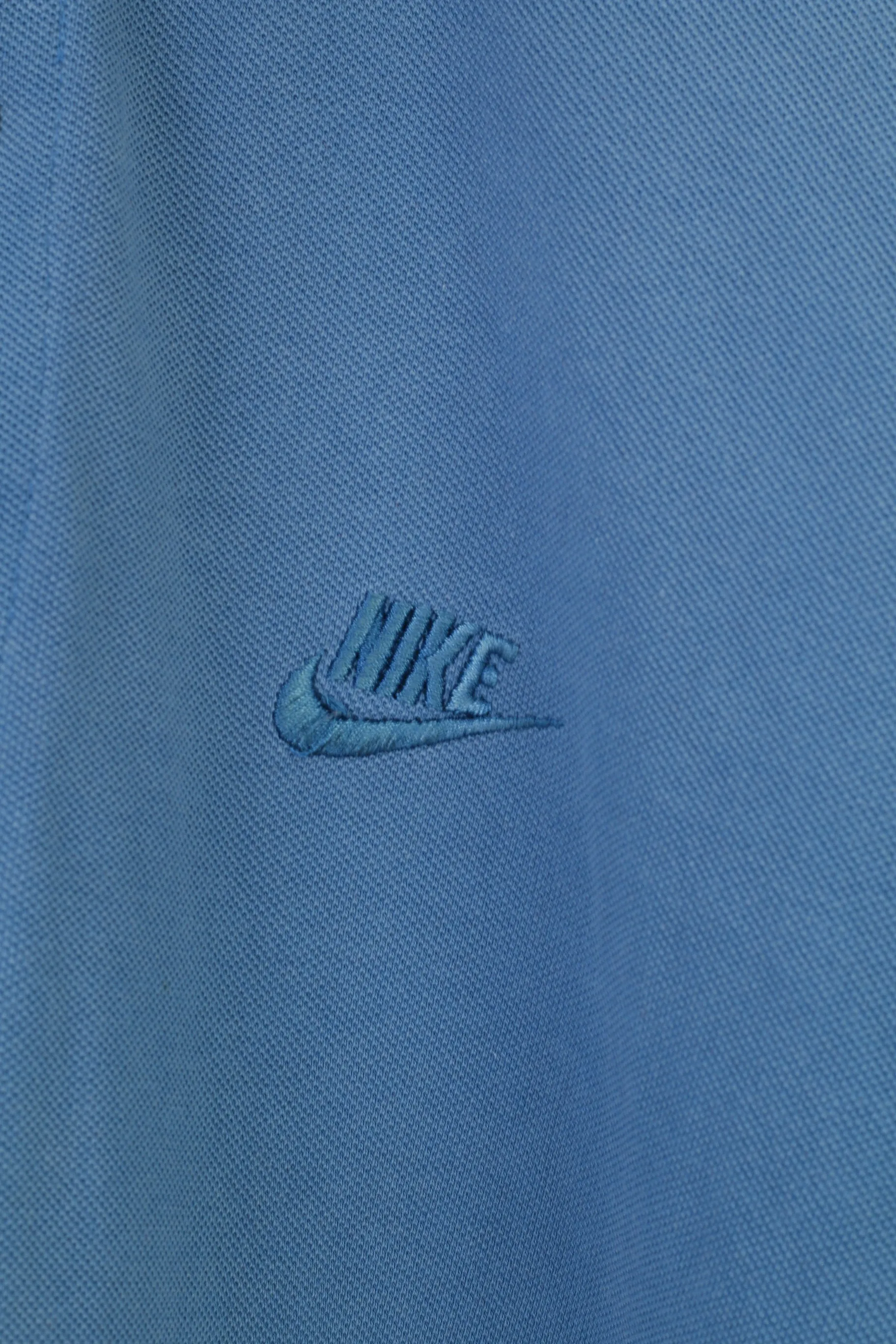 Nike Men M Polo Shirt Blue Cotton 90s Collar Sport Vintage Short Sleeve Top