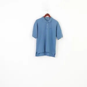 Nike Men M Polo Shirt Blue Cotton 90s Collar Sport Vintage Short Sleeve Top
