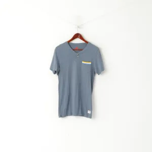 Nike Men S Shirt Navy Cotton Vintage Pocket Sportswear Slim Fit Top