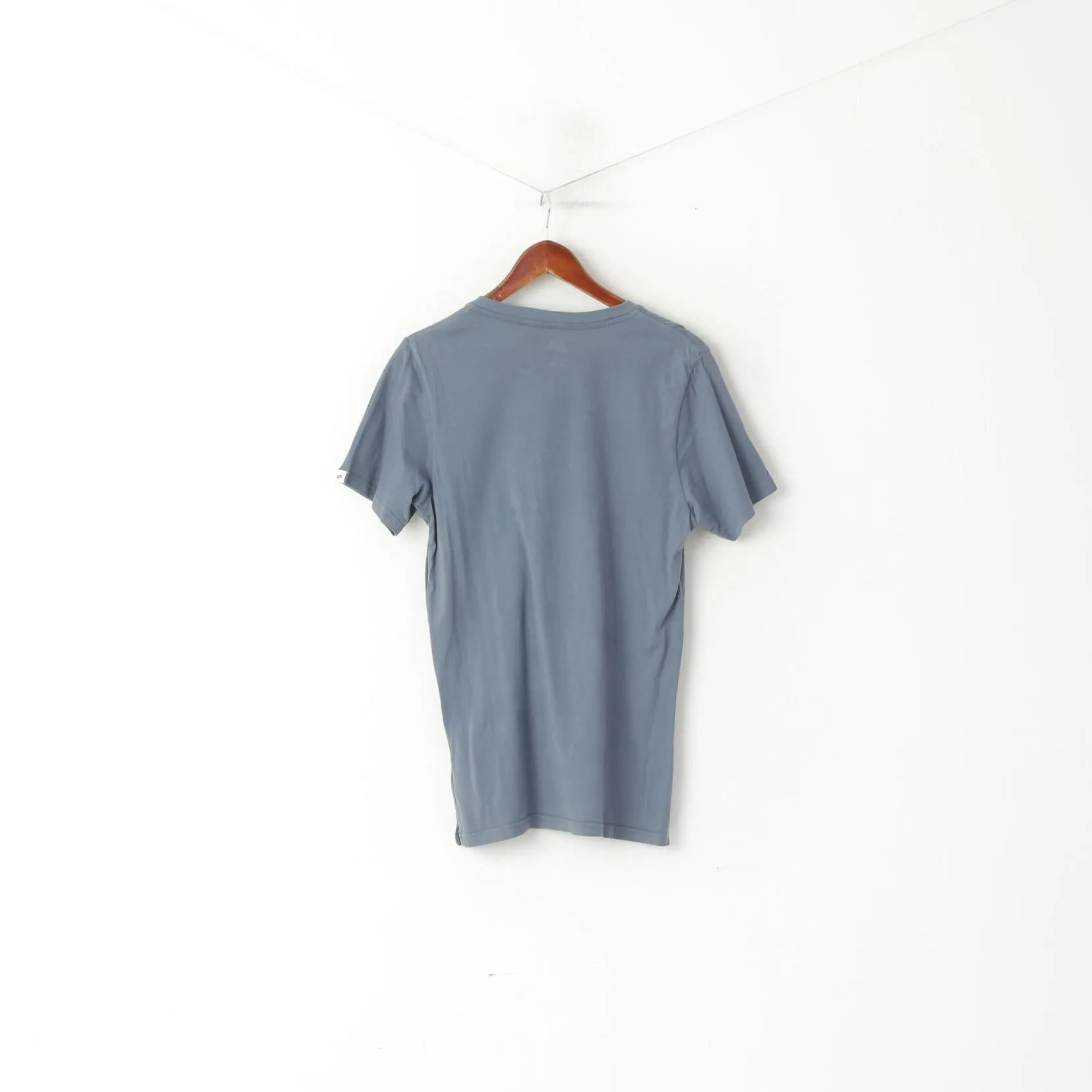 Nike Men S Shirt Navy Cotton Vintage Pocket Sportswear Slim Fit Top