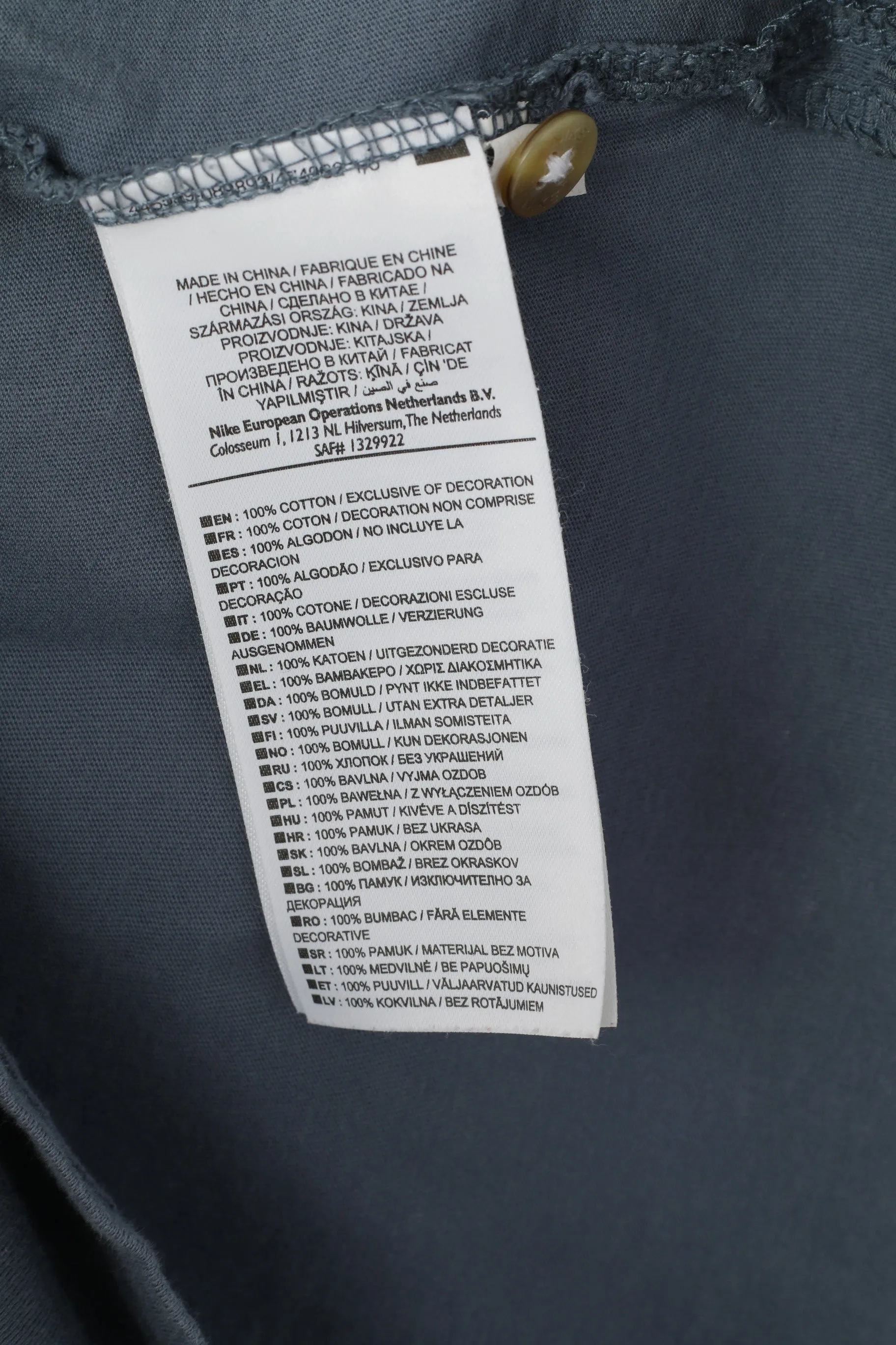 Nike Men S Shirt Navy Cotton Vintage Pocket Sportswear Slim Fit Top