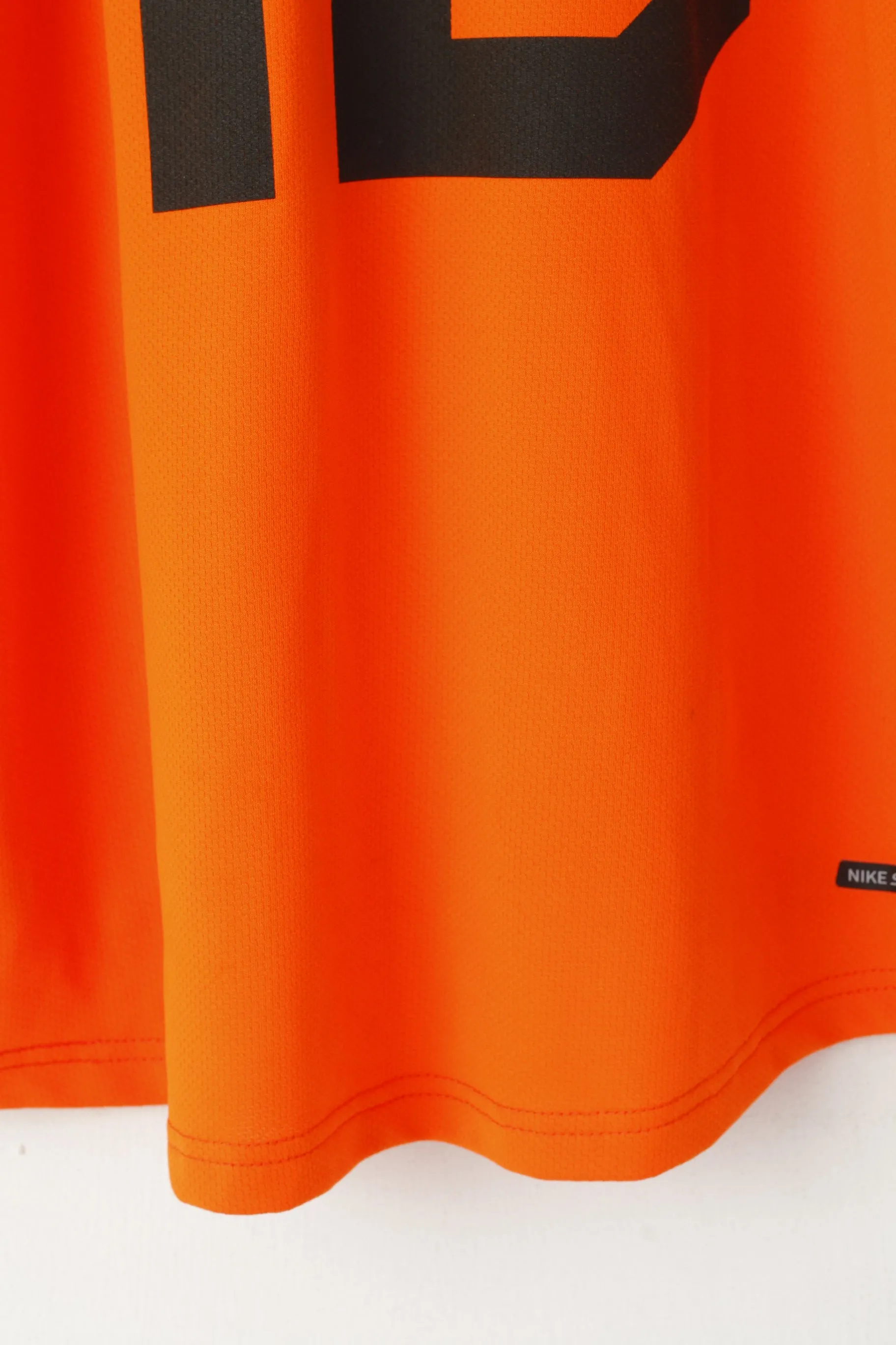 Nike Men XL Polo Shirt Neon Orange KNVB Koninklijke Nederland #10 VD VAART Top