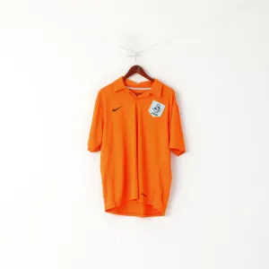 Nike Men XL Polo Shirt Neon Orange KNVB Koninklijke Nederland #10 VD VAART Top