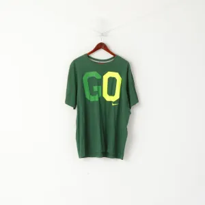 Nike Men XXL T- Shirt Green Cotton Athletic Dept Standard Fit Go Faster Top