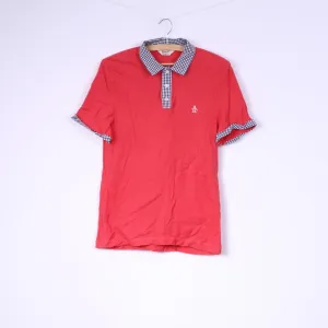 Original Penguin Men S Polo Shirt Coral Heritage Slim Fit Buttons Detailed Top