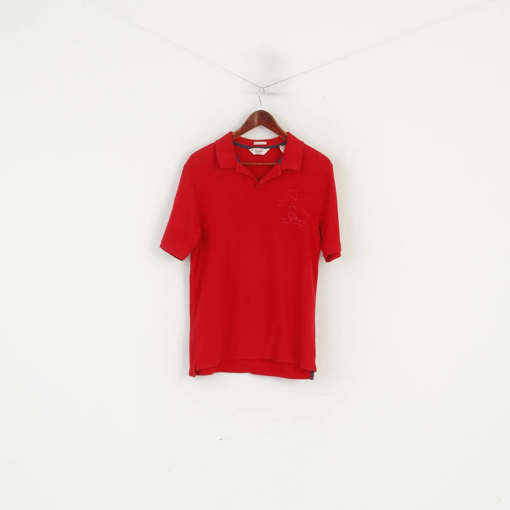 Penguin Men S Polo Shirt Red Cotton Heritage Slim Fit Stretch Short Sleeve Top