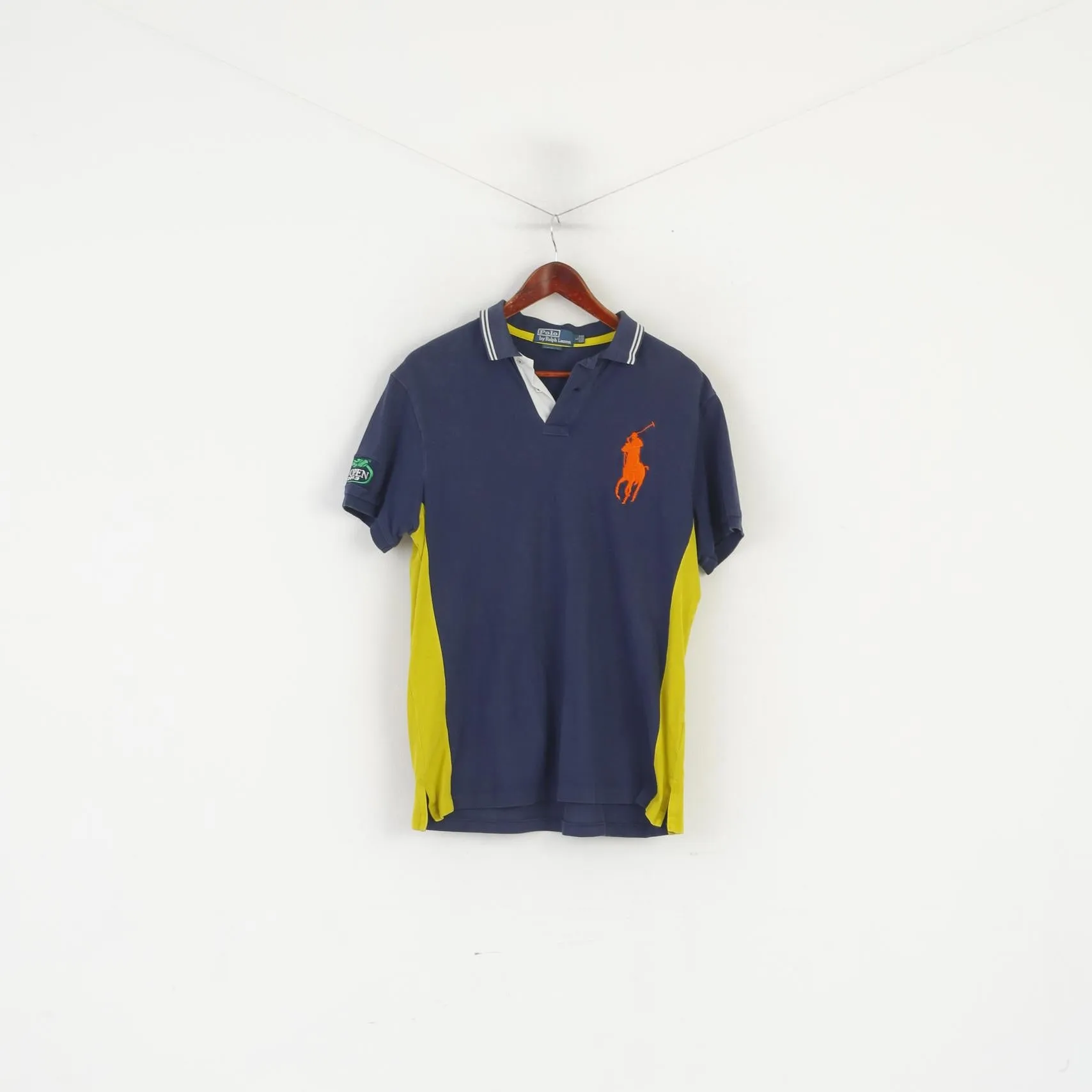 Polo by Ralph Lauren Men L Polo Shirt Navy Cotton US Open 2013 Vintage Top