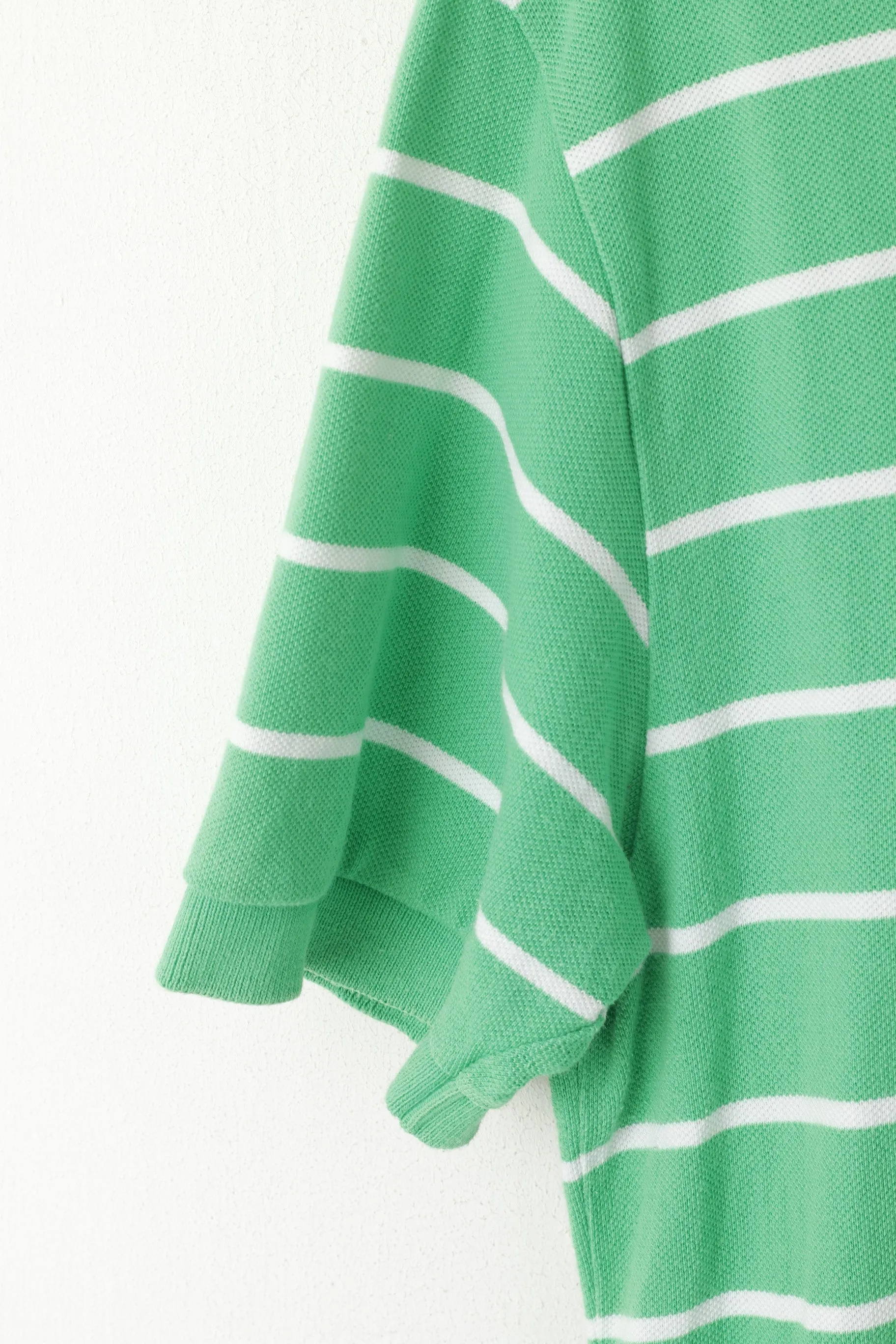 Polo By Ralph Lauren Men M Polo Shirt Green Striped Cotton Logo Classic Top