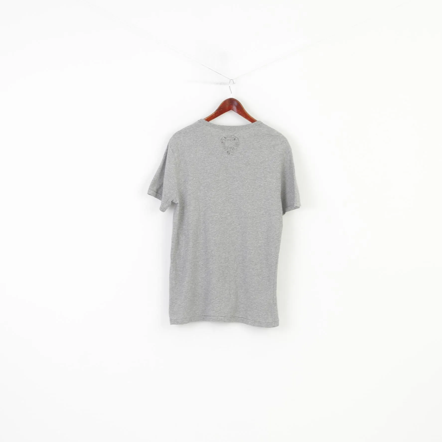 Polo Ralph Lauren Men L T-Shirt Grey Short Sleeve Cotton Vintage Top