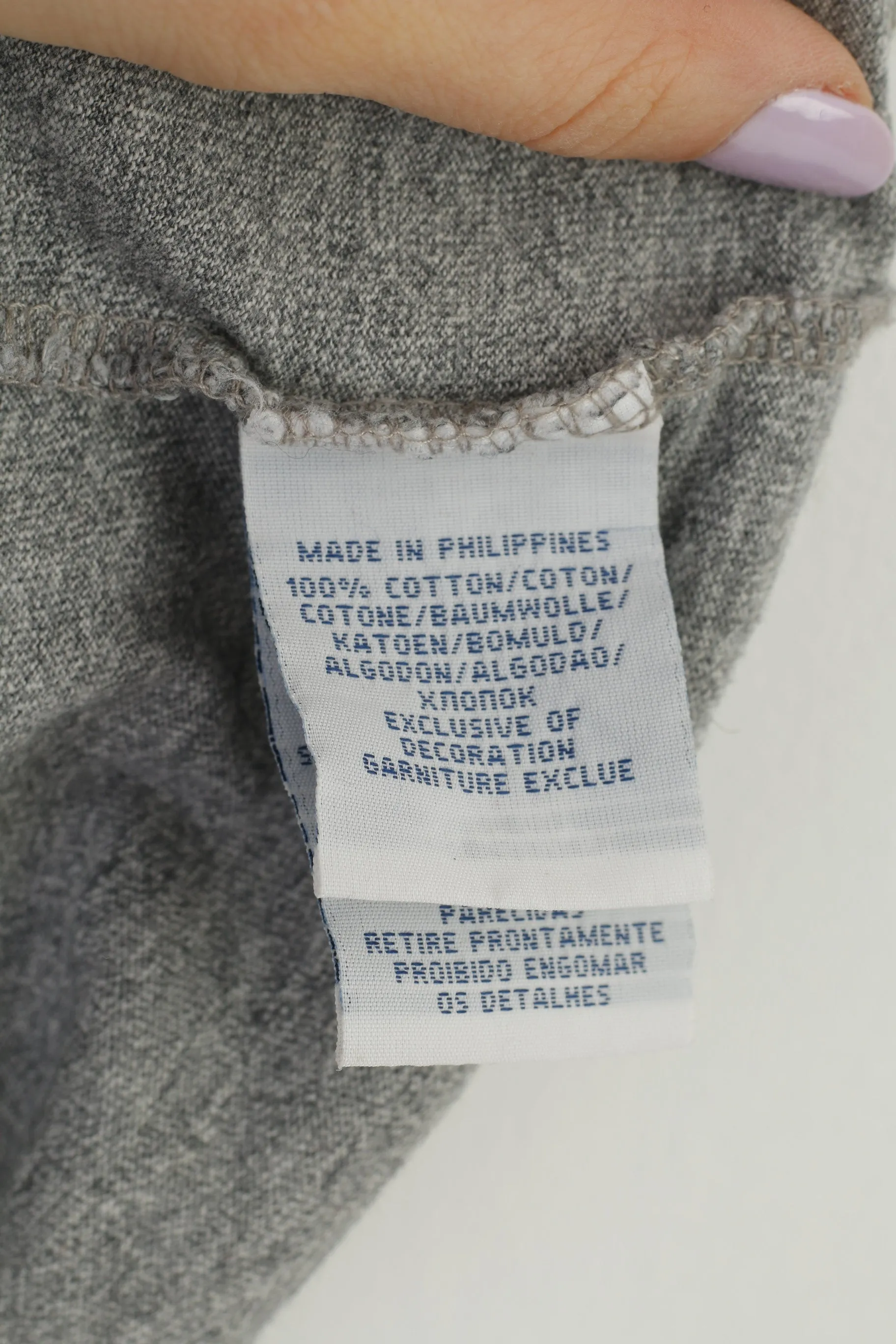 Polo Ralph Lauren Men L T-Shirt Grey Short Sleeve Cotton Vintage Top