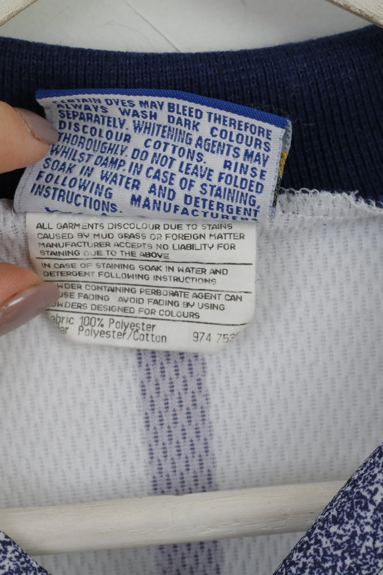 PROSTAR Team Spirit Men XL Polo Shirt White Football Long Sleeve Retro Top