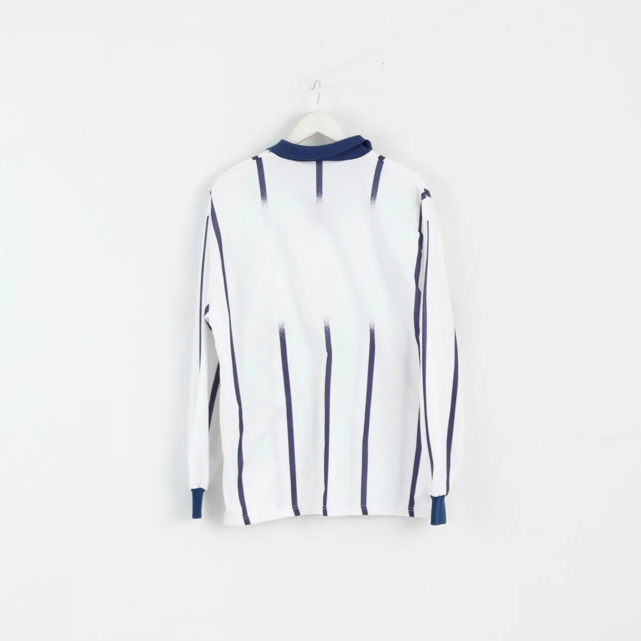 PROSTAR Team Spirit Men XL Polo Shirt White Football Long Sleeve Retro Top