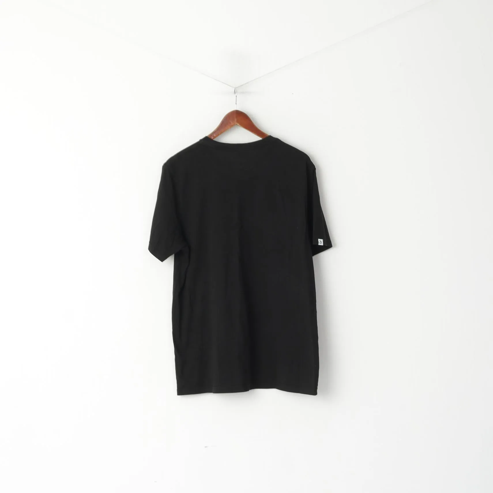 Puma Men XL T- Shirt Black Cotton Heritage Logo Crew Neck Basic Sport Top