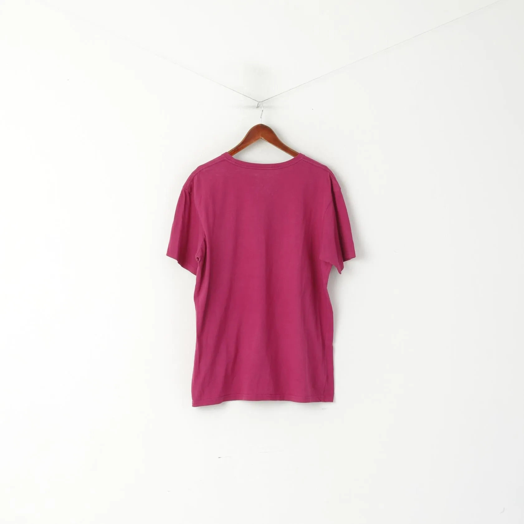 Quiksilver Mes XL T- Shirt Maroon Cotton Graphic Crew Neck Summer