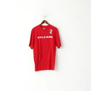 Reebok Men XL T- Shirt Red Cotton Atlanta Falcons #2 Ryan Football Vintage Top
