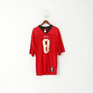 Reebok NFL Men M Shirt Red Tampa Bay Buccaneers Nylon Griese #8 Vintage Jersey Top