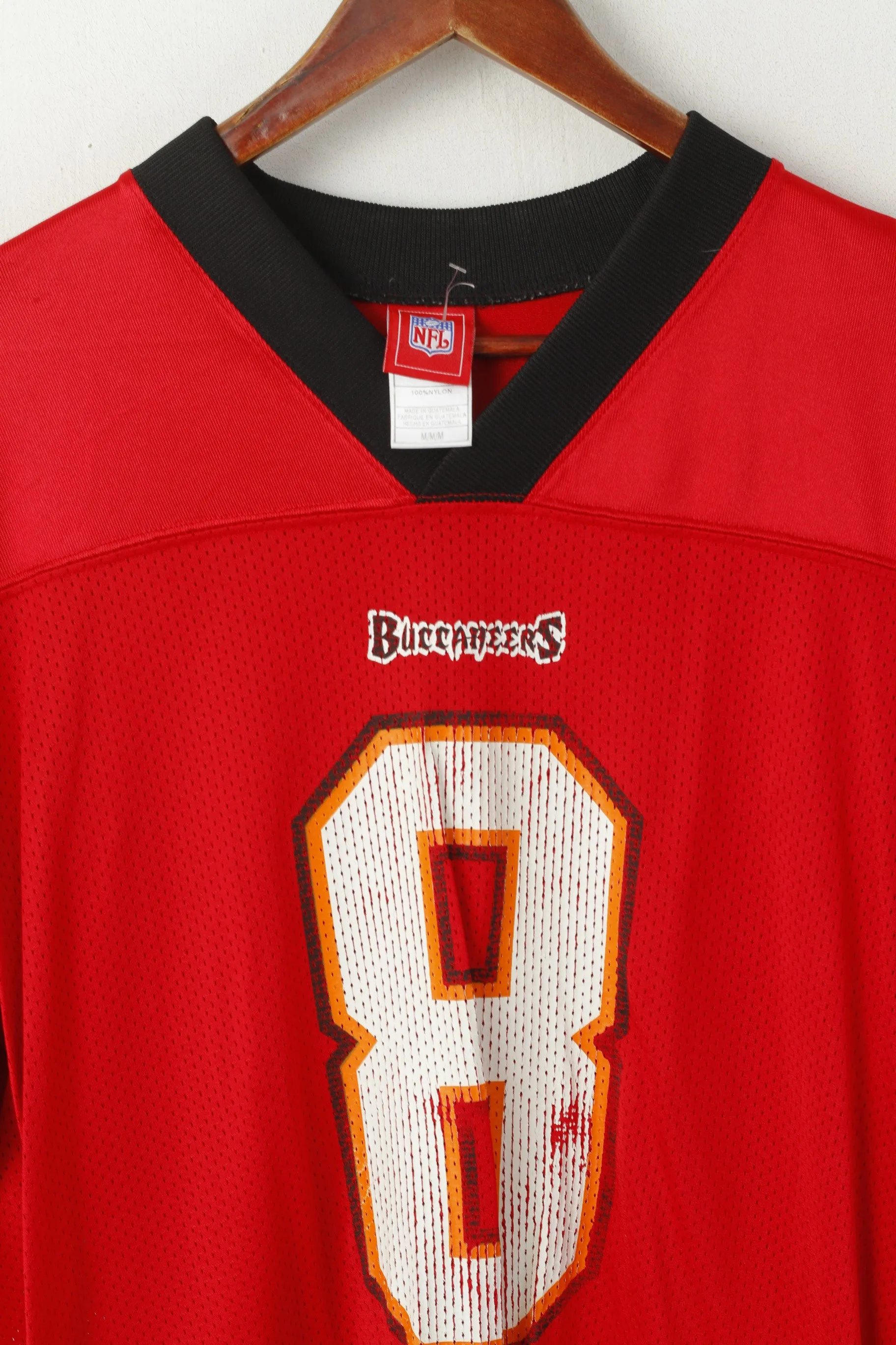 Reebok NFL Men M Shirt Red Tampa Bay Buccaneers Nylon Griese #8 Vintage Jersey Top