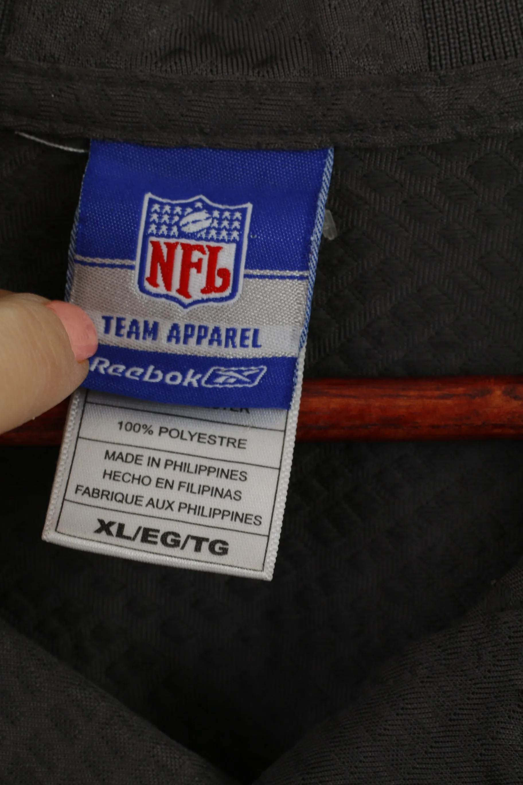 Reebok NFL Men XL Polo Shirt Grey Long Sleeve Houston Texans NFL Top