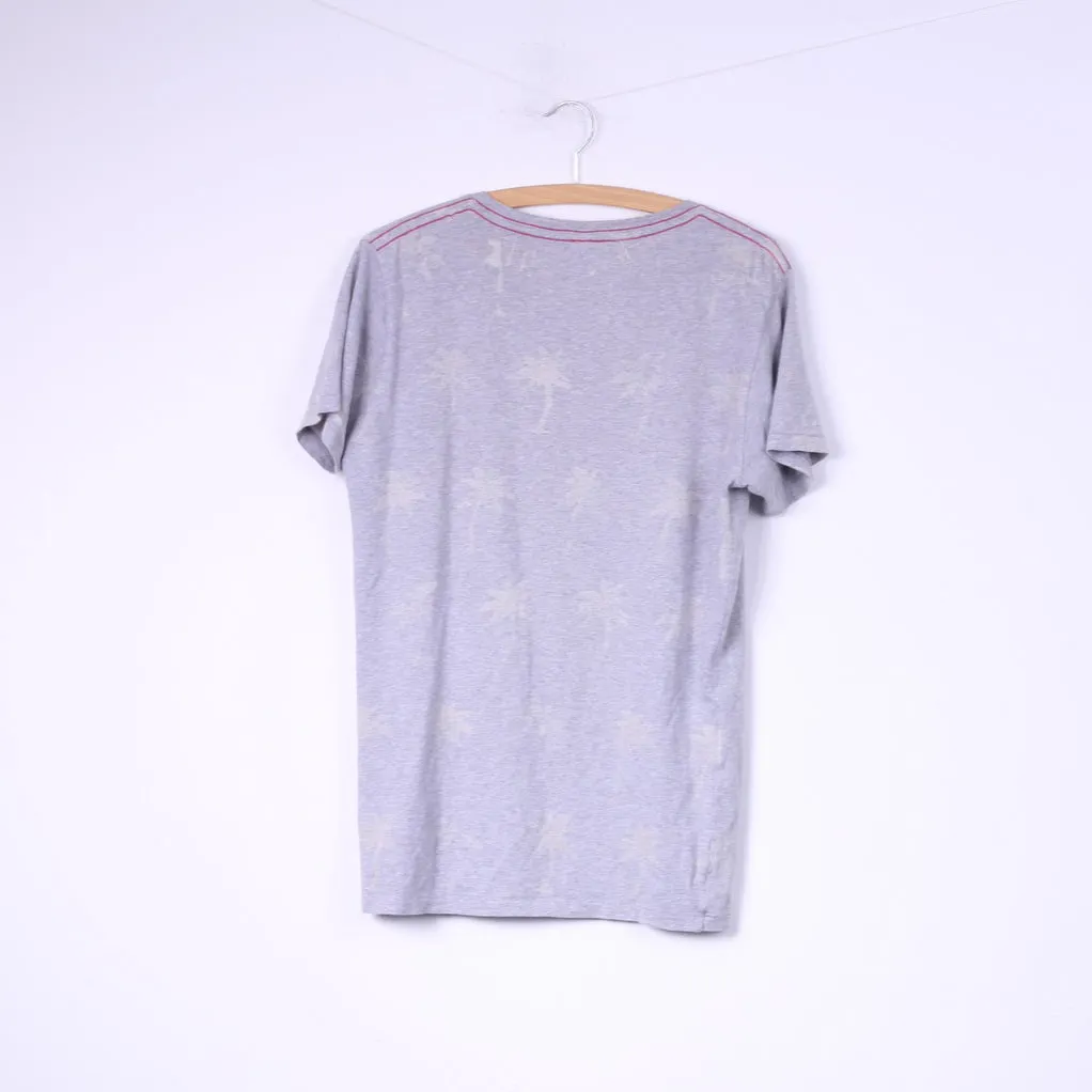 Replay Blue Jeans MFG Co. Men M Shirt Grey Cotton Vintage Crew Neck Top