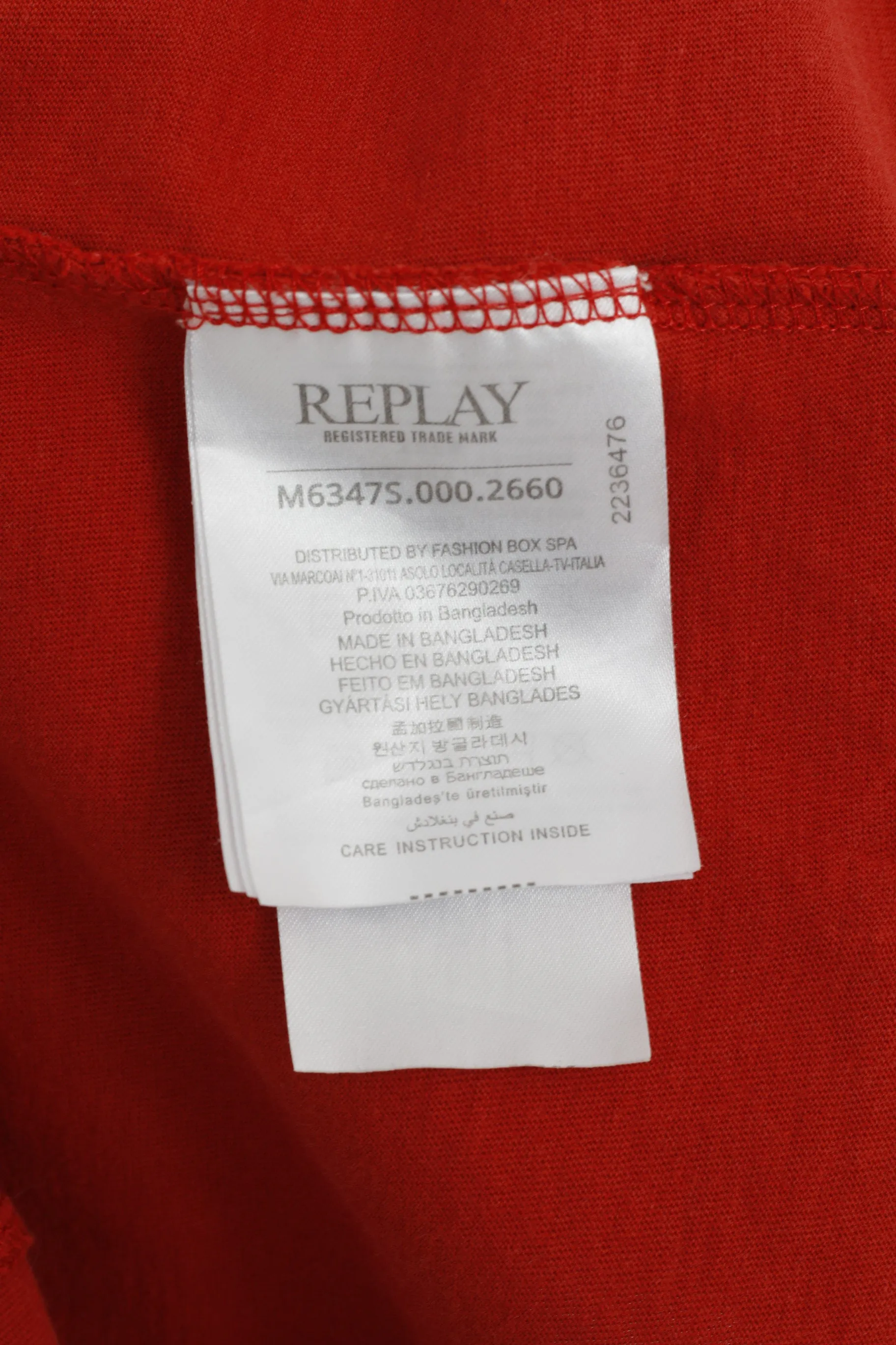 Replay Men M Shirt Orange Graphic Cotton Crew Neck Blue Jeans Summer Top