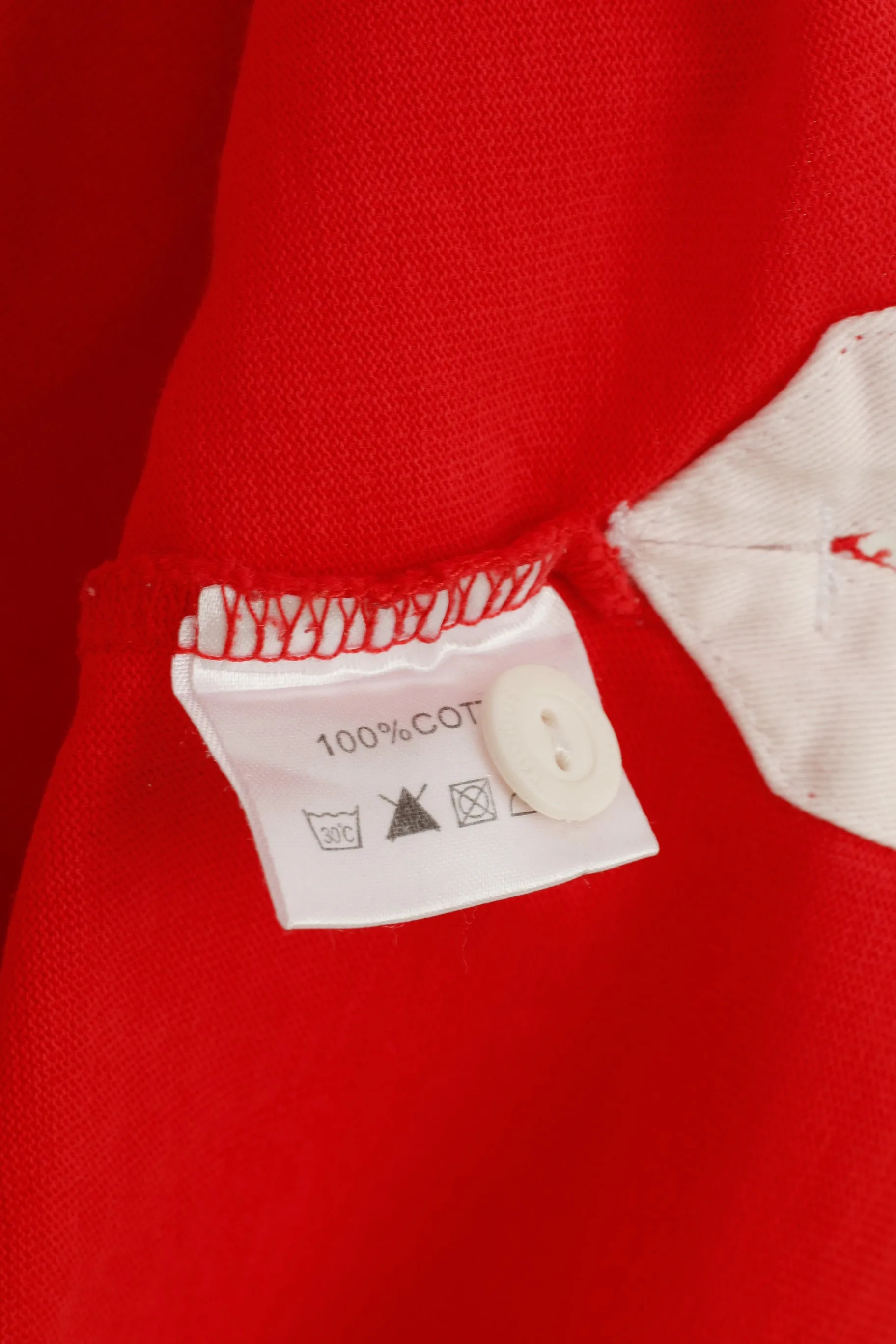 RTC Swiss Handmade Ski Men XL Polo Shirt Red Collar Short Sleeve Buttons Detailed #10 Vintage Top