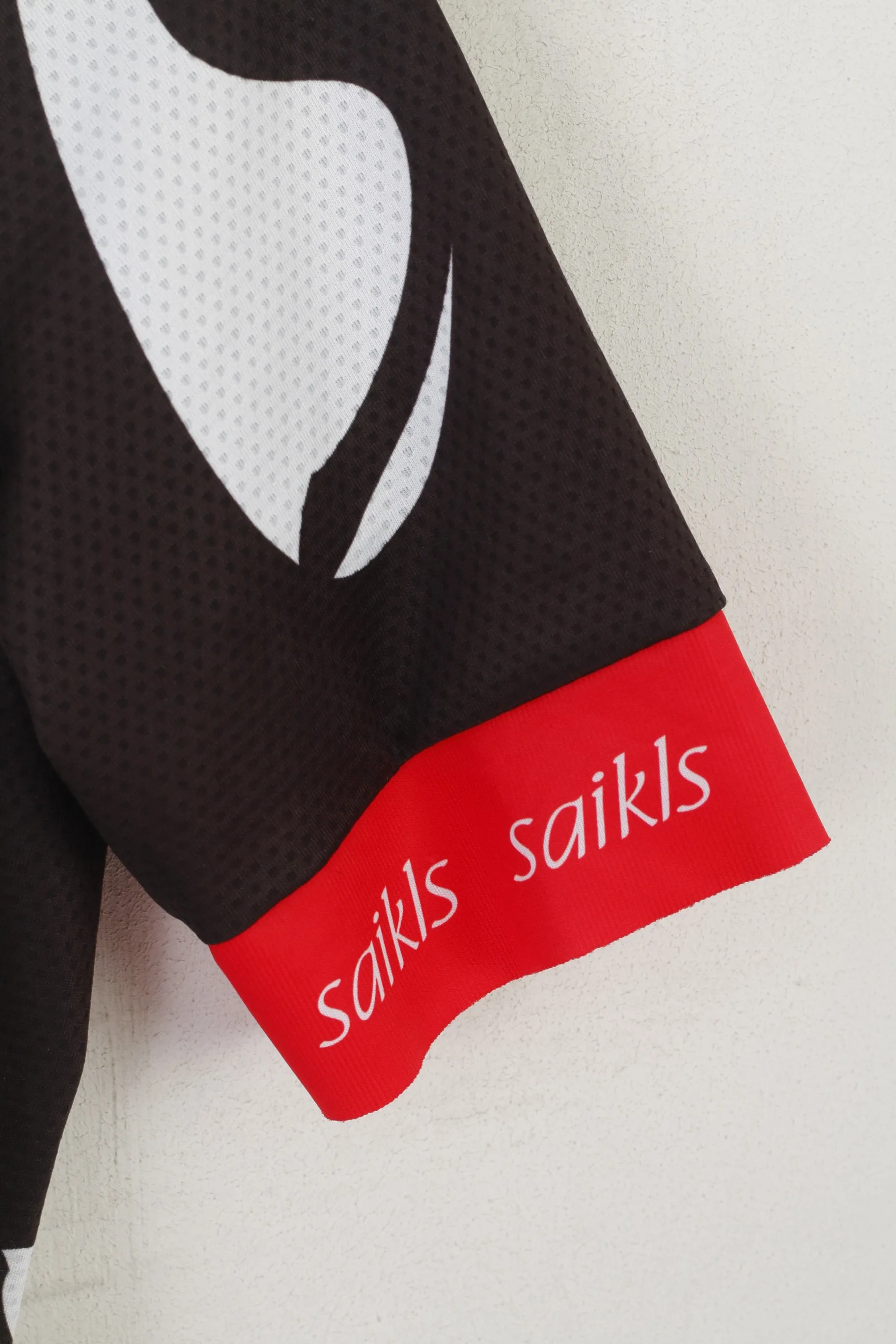 Saikls Men M Cycling Shirt Black Full Zip Sportswear Bike Wear Mazda Jersey Top