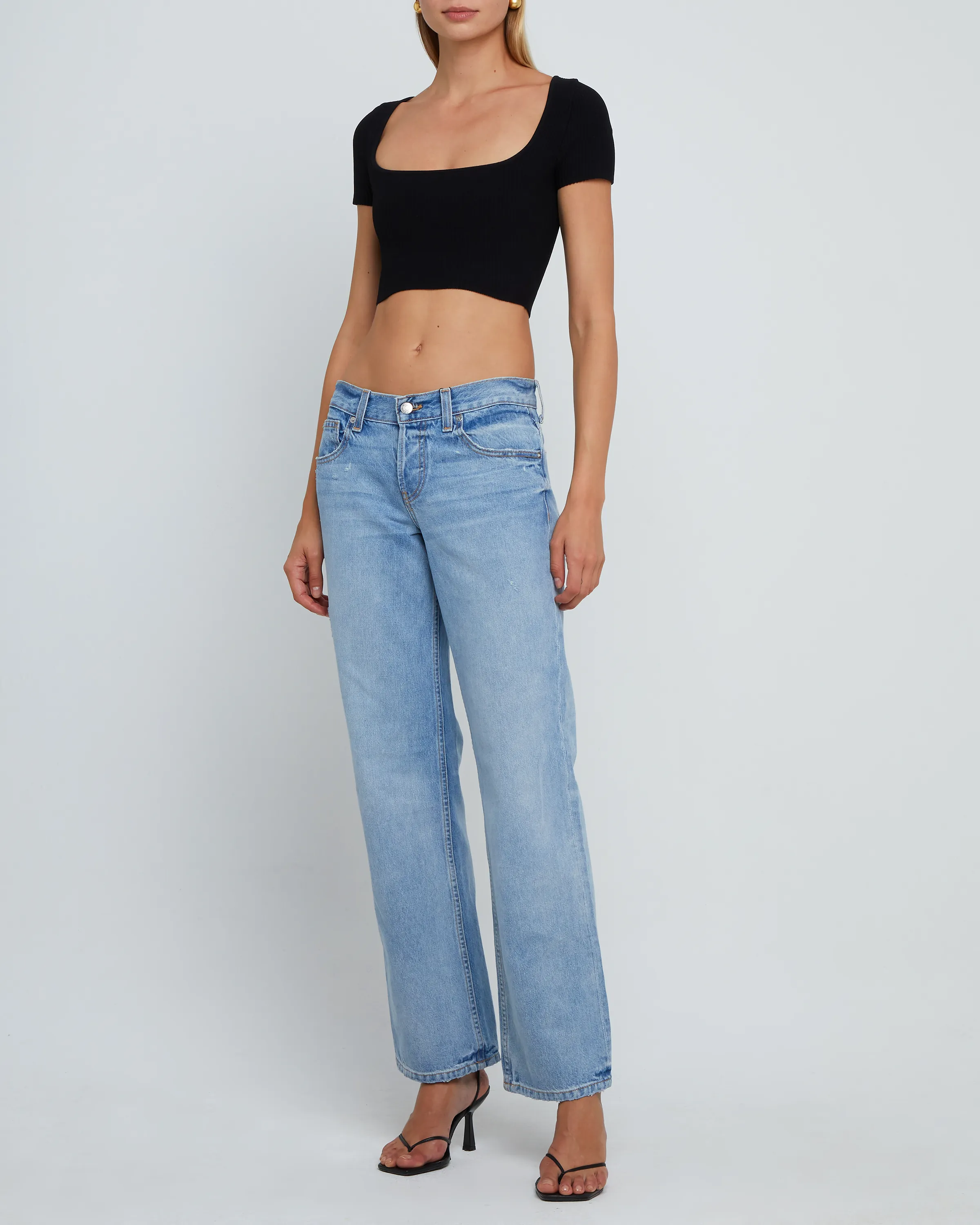 Sculpting Knit Squareneck Top