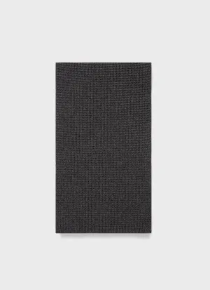 Textured Waffle Scarf in Charcoal Melange Sunspel