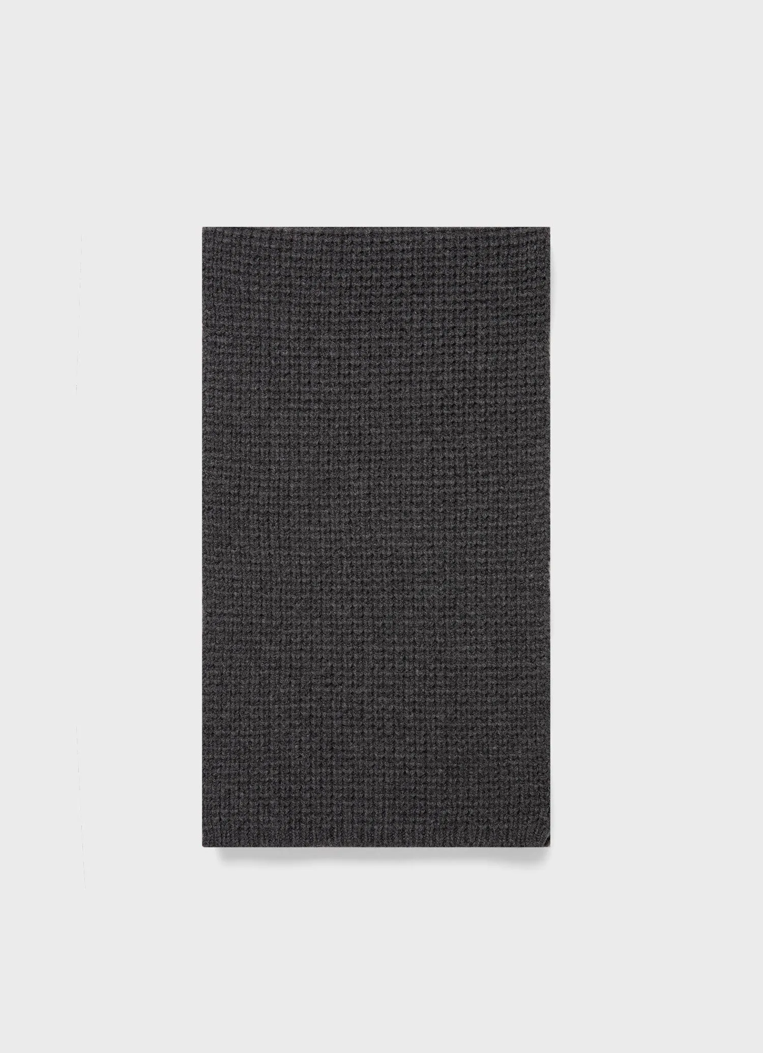 Textured Waffle Scarf in Charcoal Melange Sunspel