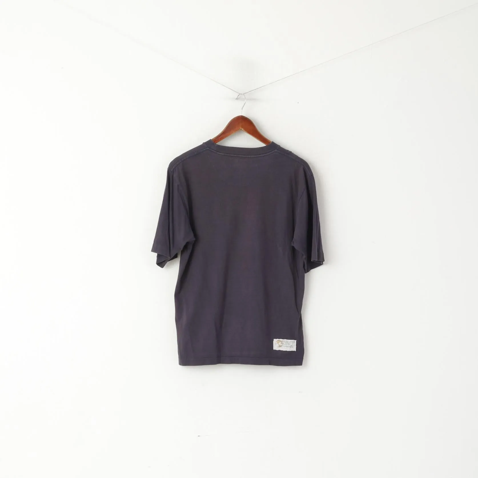 Timberland Men M (S) T-Shirt Navy Cotton Vintage New Hampshire Crew NeckTop