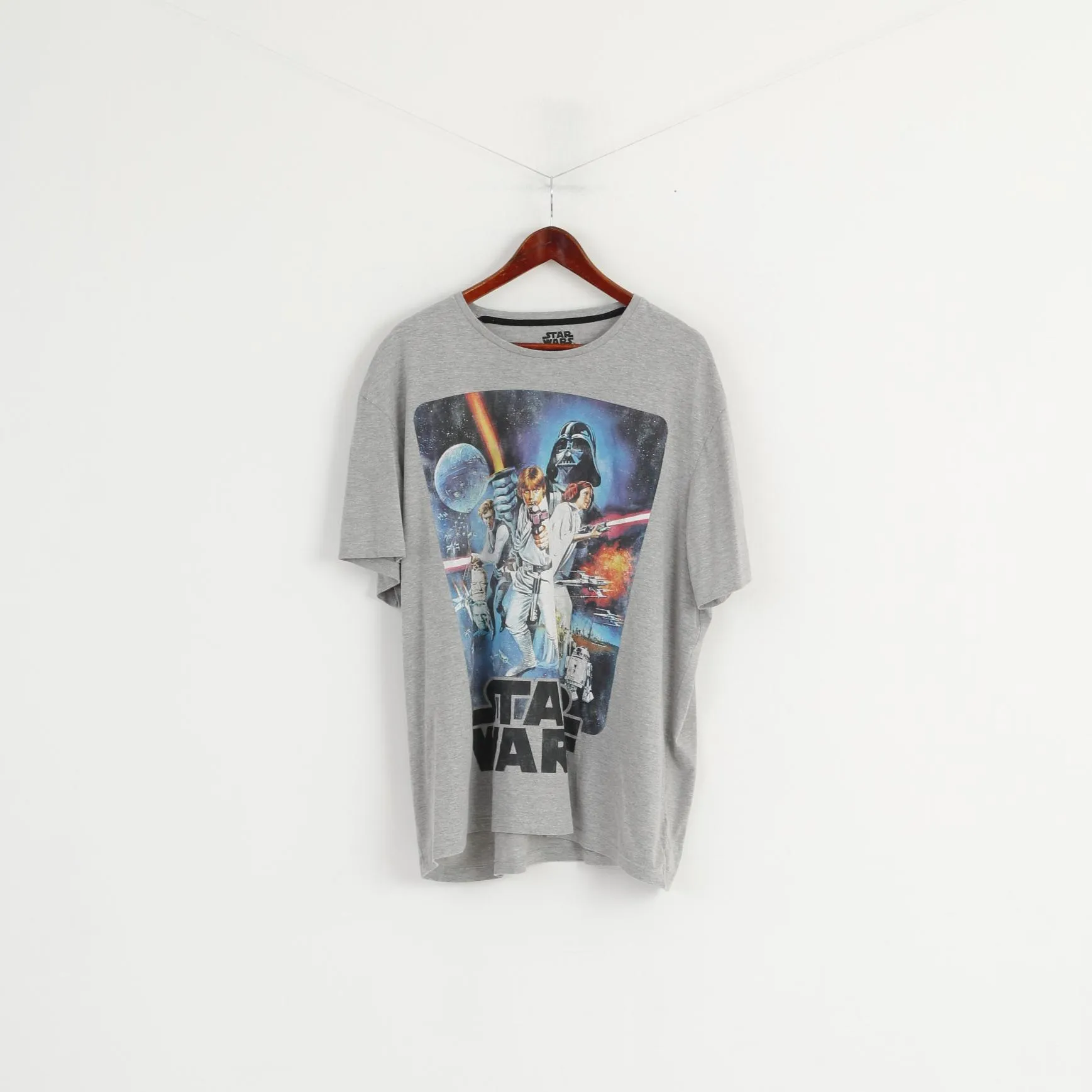 TU Star Wars Men XXL Shirt Grey Cotton Graphic Short Sleeve Basic Top