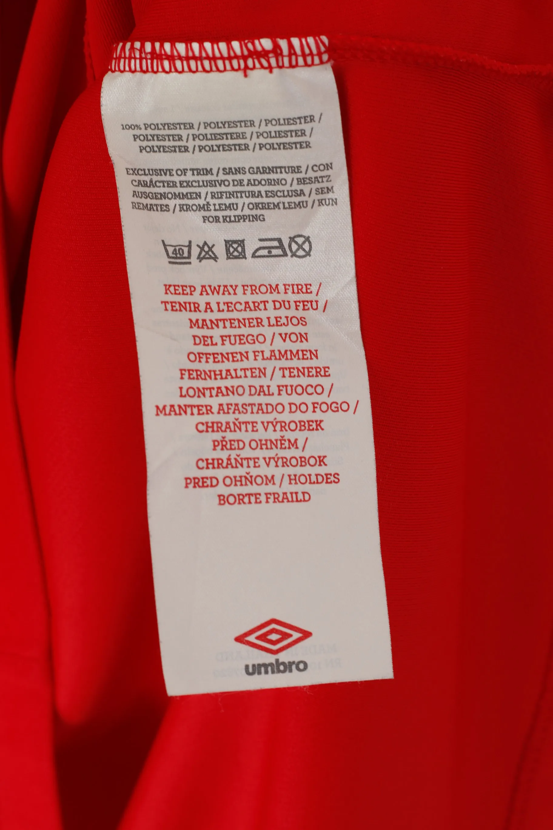 Umbro Men L Shirt Red A.F.C. Sunderland Football Club Sportswear Jersey Top