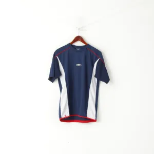 Umbro Men M Shirt Navy Activewear Logo Crew Neck Sport Training Jersey Top