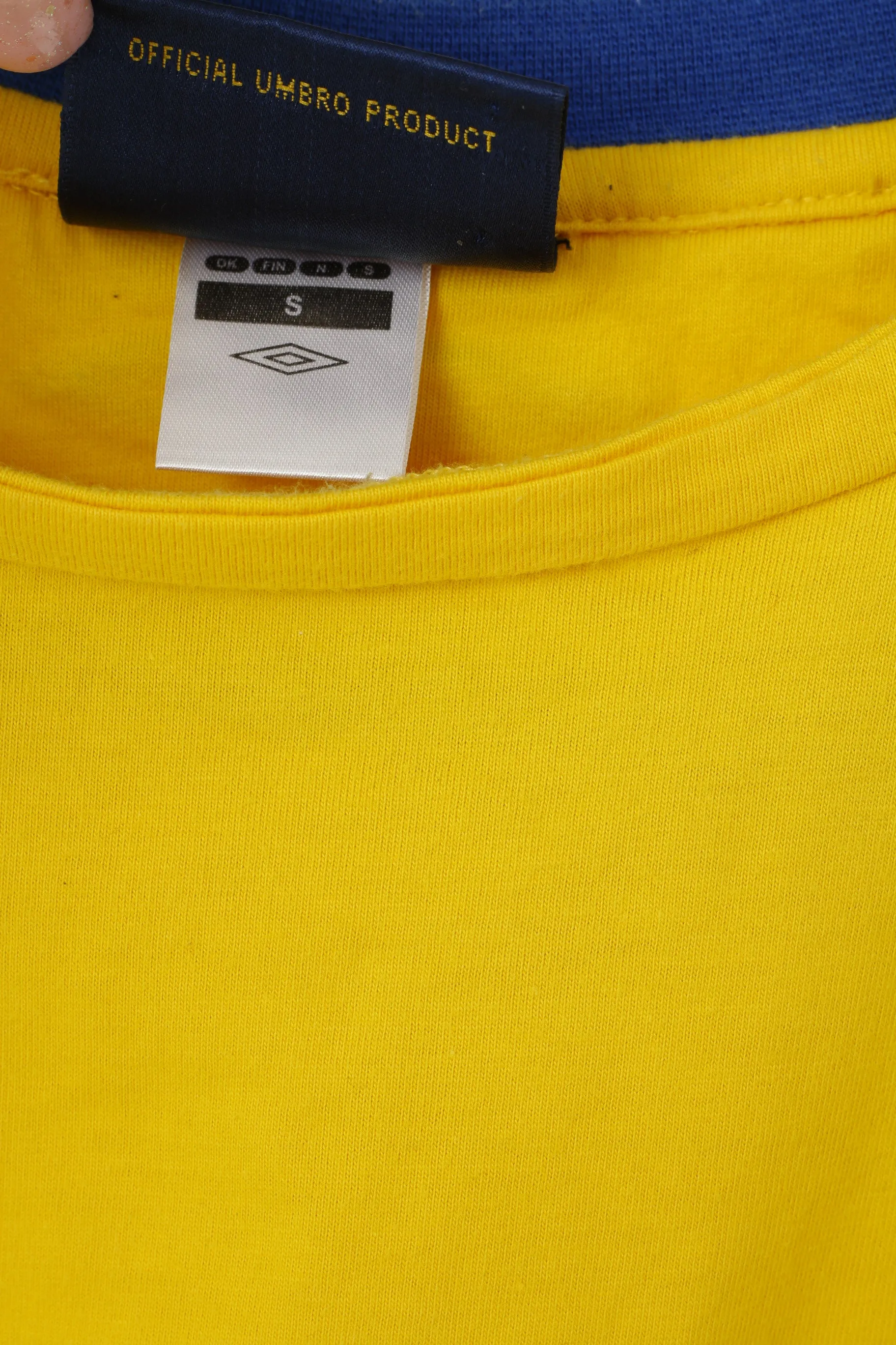 Umbro Men S Shirt Yellow Cotton Svenska Fotbollförbundet Football Club Sport Top