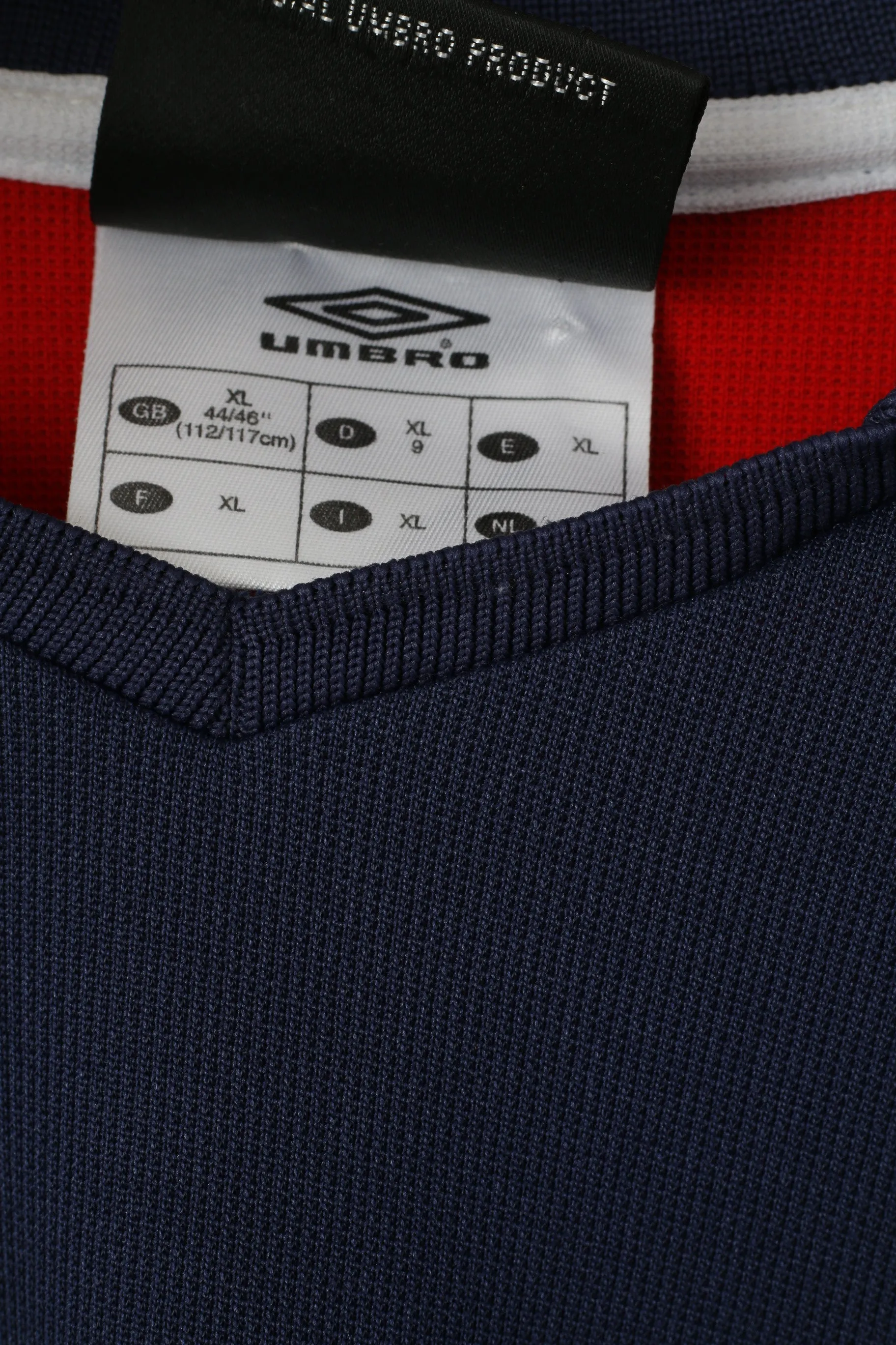 Umbro Men XL Polo Shirt Navy England National Football Team Jersey Sport Top