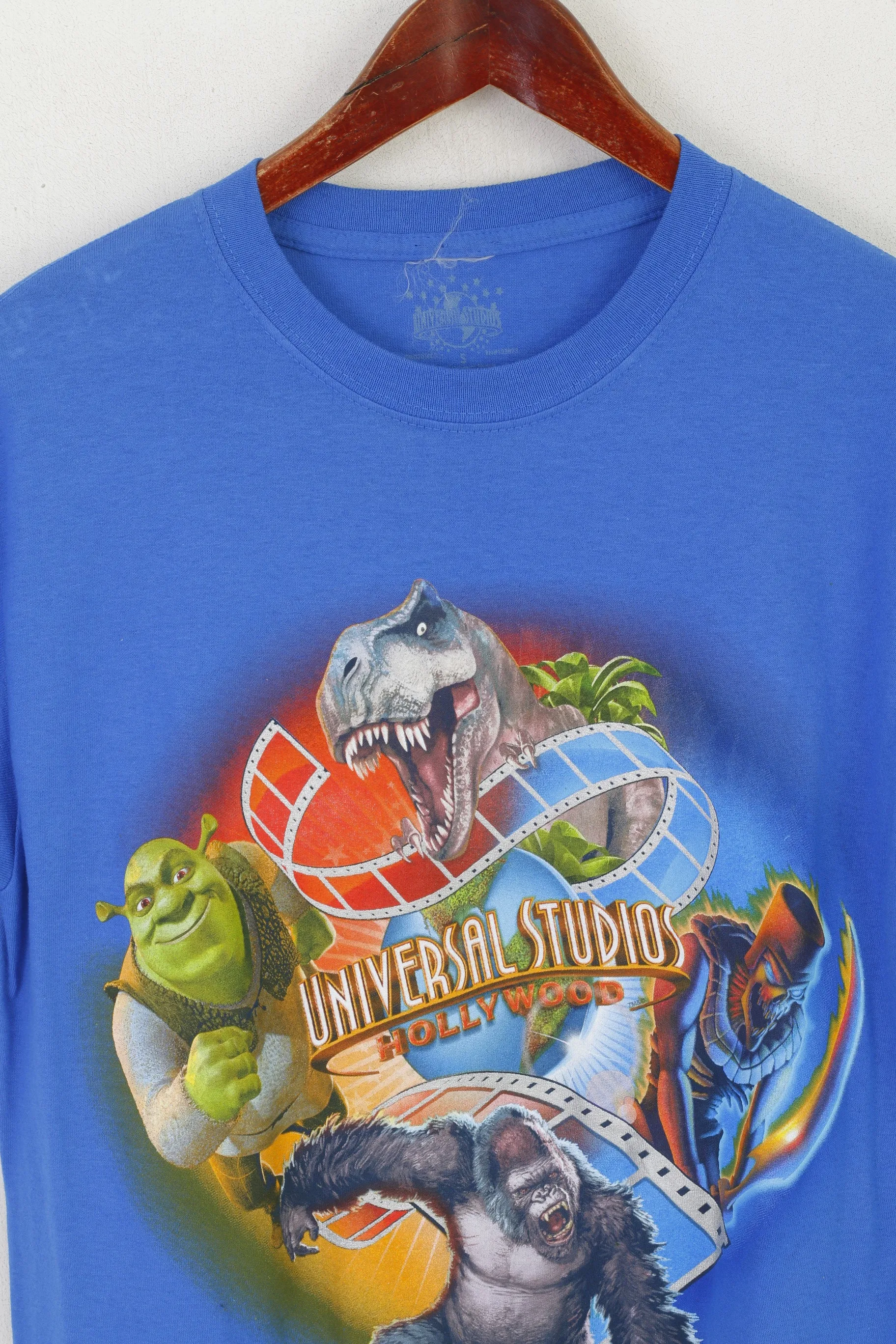 Universal Studios Men S Shirt Blue Cotton Vintage Hollywood Shrek King Kong Top