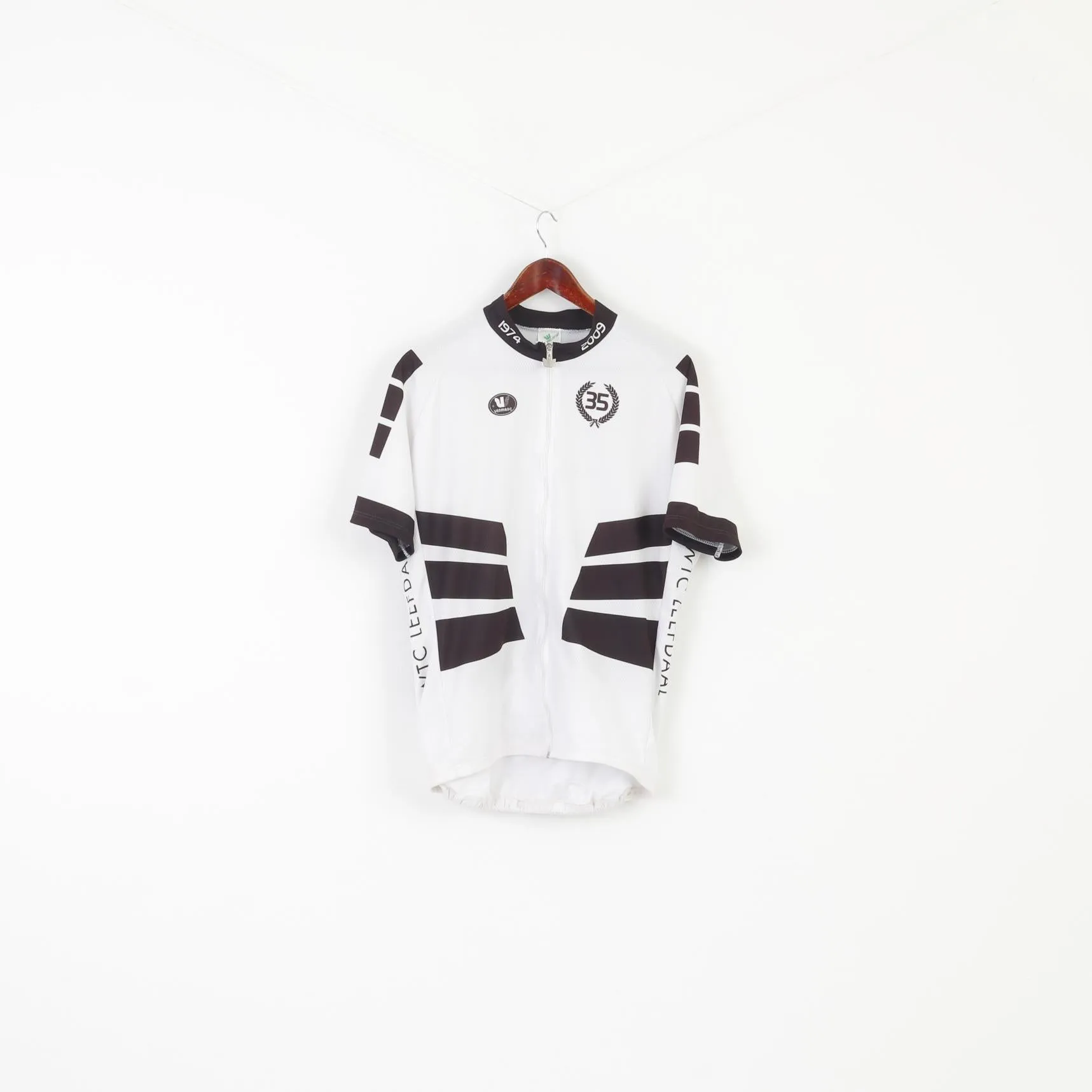 Vermarc Sport Men 58 XXL Cycling Shirt White Vintage Full Zipper Jersey Bike Top