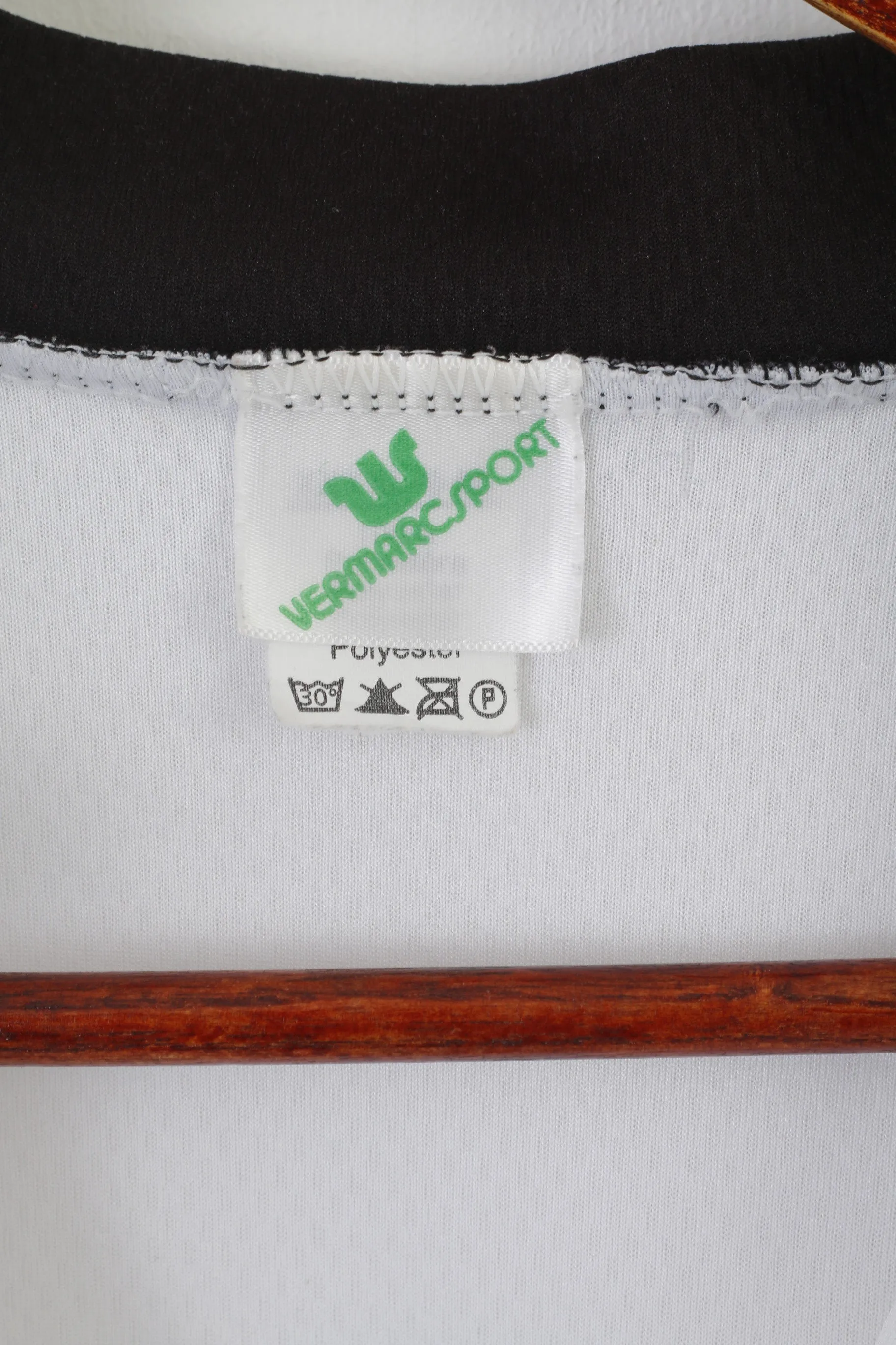 Vermarc Sport Men 58 XXL Cycling Shirt White Vintage Full Zipper Jersey Bike Top