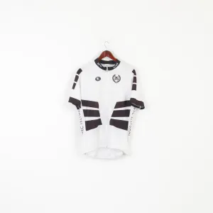 Vermarc Sport Men 58 XXL Cycling Shirt White Vintage Full Zipper Jersey Bike Top