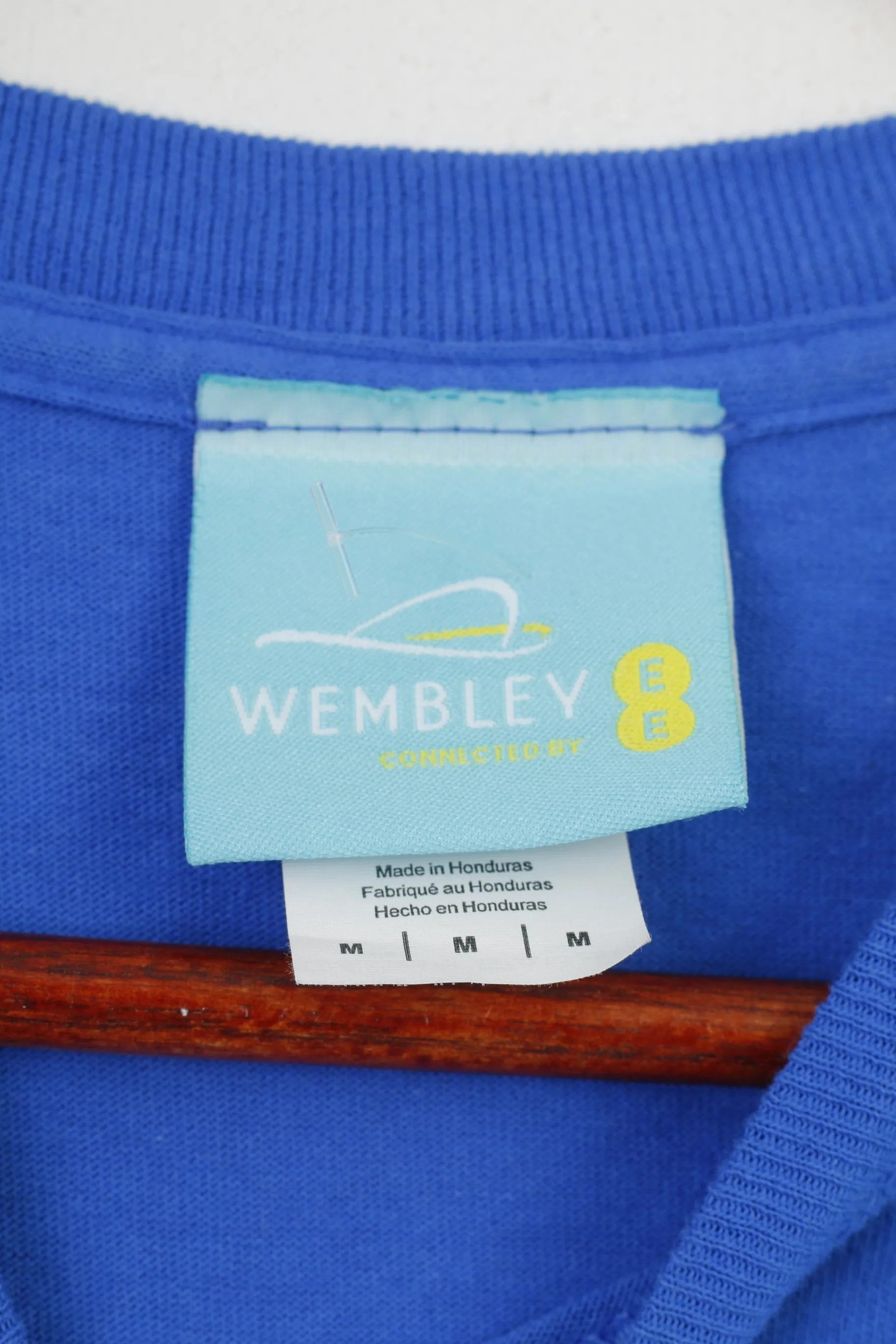 Wembley Men M T-Shirt Blue Cotton Football Club Reading Vintage Sport Top
