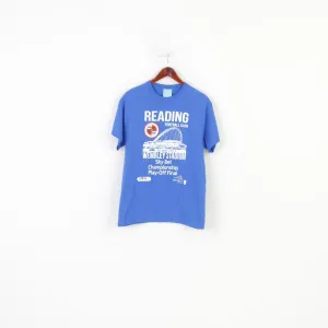 Wembley Men M T-Shirt Blue Cotton Football Club Reading Vintage Sport Top
