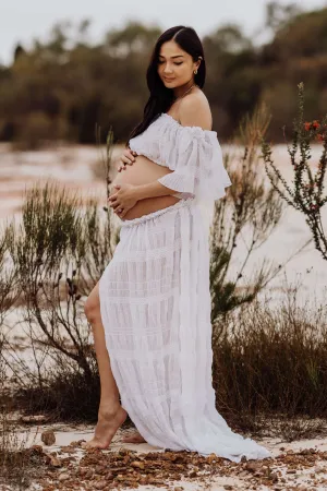 White Lotus Tulle Maxi Two Piece Set